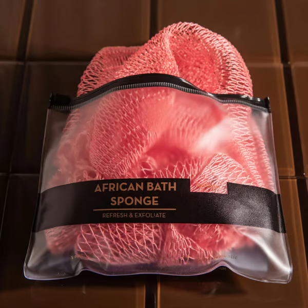 ZM025 4 Piece African Exfoliating Net Sponge Bundle, Ethically Sourced from Nigeria Bath Sponge
