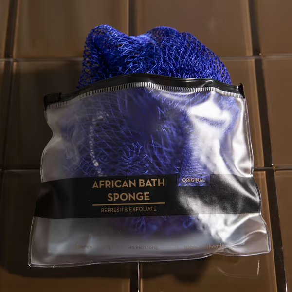 ZM025 4 Piece African Exfoliating Net Sponge Bundle, Ethically Sourced from Nigeria Bath Sponge