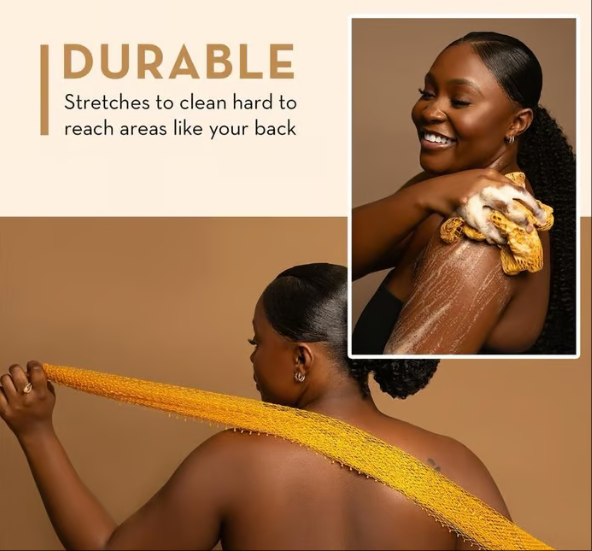 ZM025 4 Piece African Exfoliating Net Sponge Bundle, Ethically Sourced from Nigeria Bath Sponge